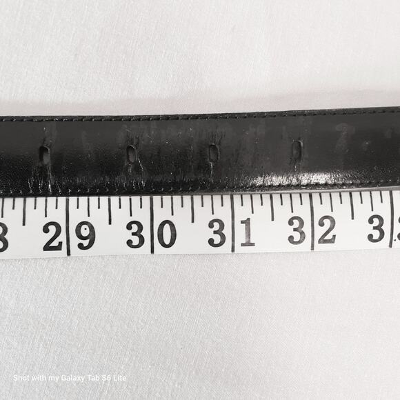 Liz Claiborne Black Belt Womens Medium Waist Fullgrain Semi Aniline Leather - Picture 12 of 13